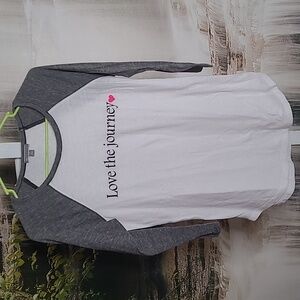 TBH Womens Small Love the Journey white & gray tshirt